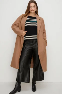 Best Oasis Plus Size Single Breasted Relaxed Coat Camel