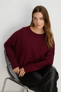 Outlet Oasis Plus Size Slouchy Jumper Berry