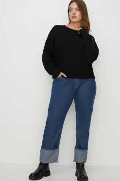 Online Oasis Plus Size Slouchy Jumper Black