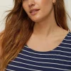 Discount Oasis Plus Size Stripe Scoop Neck Maxi Dress Navy