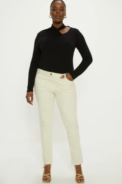 Online Oasis Plus Size Twist Front Long Sleeve Top Black