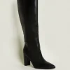 Outlet Oasis Pointed Heeled Knee High Boot Dark Tan