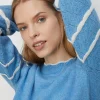 Clearance Oasis Pointelle Stitch Sleeve Tipped Cosy Jumper Ecru