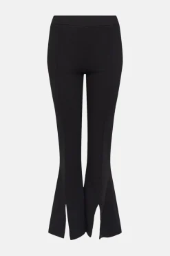 Best Oasis Ponte Split Front Flare Trouser Black