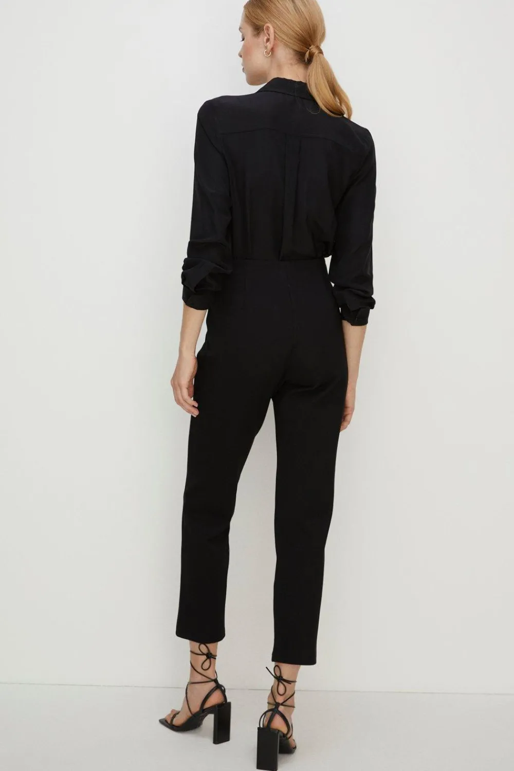 Sale Oasis Ponte Tailored Slim Leg Trouser Black