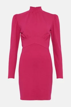 New Oasis Ponte Waist Band Detail Mini Dress Pink