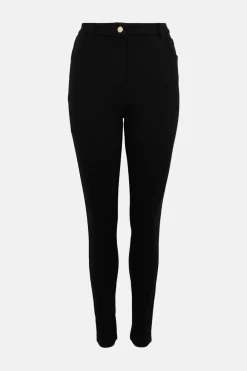 New Oasis Premium 5 Pocket Ponte Trouser Black