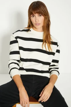 Clearance Oasis Premium Boxy Sweatshirt Stripe