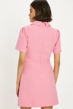 Discount Oasis Premium Button Top Stitch Tailored Dress Ivory