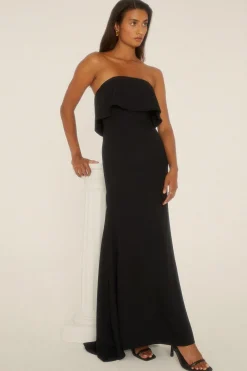 New Oasis Premium Crepe Bandeau Midi Dress Black