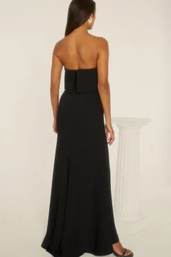 New Oasis Premium Crepe Bandeau Midi Dress Black