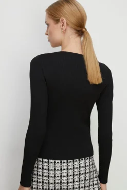 Best Oasis Premium Cut Out Ribbed Knit Top Raspberry