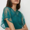 Online Oasis Premium Delicate Lace Maxi Dress Emerald