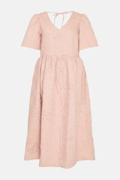 Online Oasis Premium Embroidered Full Skirted Midi Washed Pink