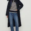 Hot Oasis Premium Fur Hood Padded Winter Parka Coat Navy
