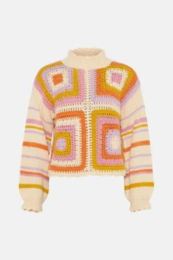 New Oasis Premium Hand Crochet Jumper Multi