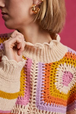New Oasis Premium Hand Crochet Jumper Multi