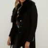 Clearance Oasis Premium Italian Wool Mix Faux Fur Sb Coat Camel