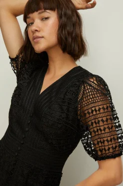 Discount Oasis Premium Lace V Neck Jumpsuit Black