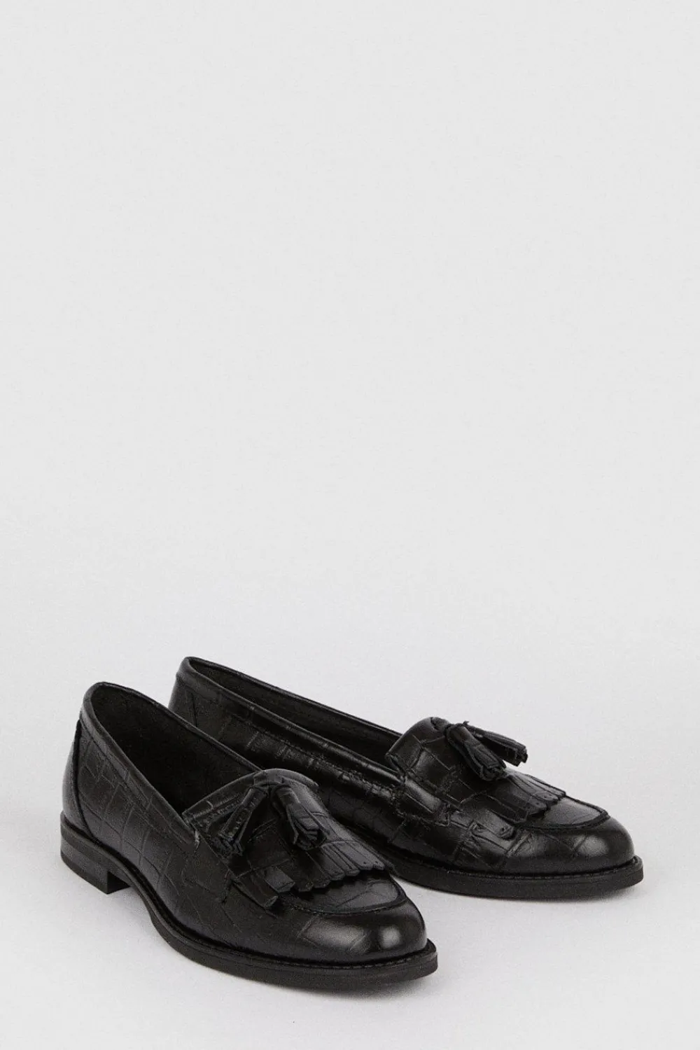Best Oasis Premium Leather Tassel Loafers Black