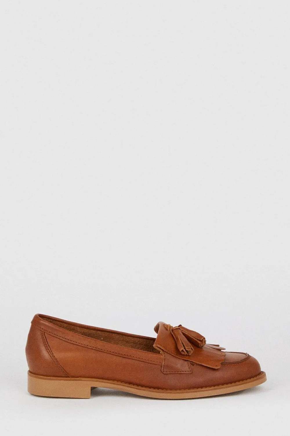 Online Oasis Premium Leather Tassel Loafers Tan