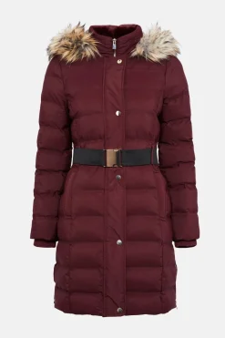 Best Oasis Premium Midi Belted Padded Jacket Khaki