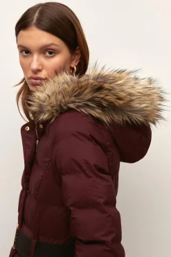 Best Oasis Premium Midi Belted Padded Jacket Khaki