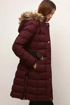 Best Oasis Premium Midi Belted Padded Jacket Khaki