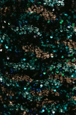 Discount Oasis Premium Mixed Sequin Puff Sleeve Mini Green