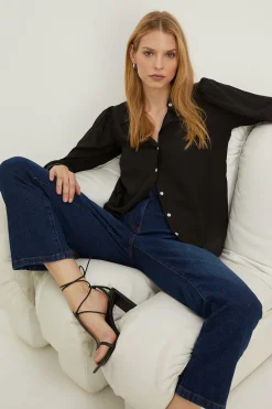 Outlet Oasis Premium Pure Silk Shirt Black