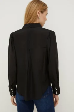 Outlet Oasis Premium Pure Silk Shirt Black