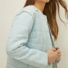 Sale Oasis Premium Quilted Washed Jacket Washed Blue