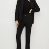 Fashion Oasis Premium Slim Leg Side Detail Trouser Black