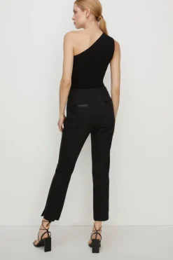 Fashion Oasis Premium Slim Leg Side Detail Trouser Black