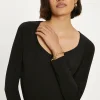 Clearance Oasis Premium Slinky Double Layer Sweetheart Body Black