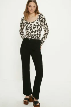 Hot Oasis Premium Slinky Jersey Animal Sweetheart Top Mono