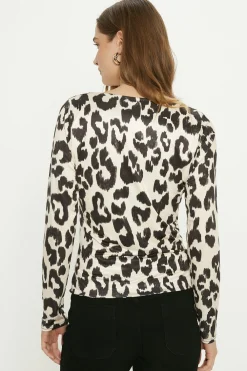 Hot Oasis Premium Slinky Jersey Animal Sweetheart Top Mono