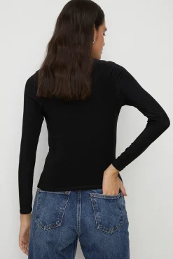 Clearance Oasis Premium Slinky Jersey Funnel Neck Top Olive