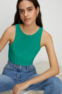 Outlet Oasis Premium Slinky Jersey Racer Vest Green
