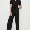 Clearance Oasis Premium Tailored Stretch Belted Jumpsuit Black
