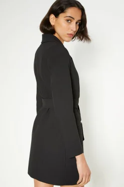 Sale Oasis Premium Tailored Stretch Wrap Blazer Dress Black