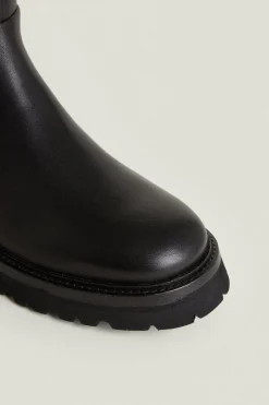 Online Oasis Premium Thigh High Leather Boots Black