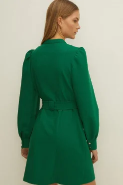 Sale Oasis Premium Zip Through Belted Shift Dress Navy