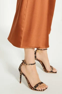 Fashion Oasis Print Heeled Sandal Leopard