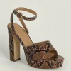 Best Oasis Print Platform Sandals Snake