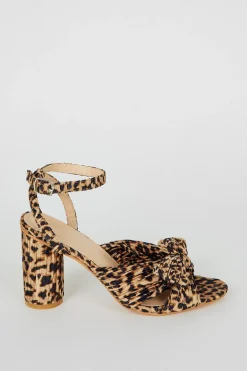 Outlet Oasis Printed Bow Detail Strappy Block Heel Animal