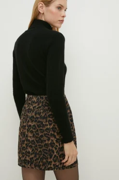 New Oasis Printed Cord Mini Skirt Animal