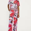 Sale Oasis Printed Crepe Boxy T-Shirt Multi