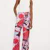 Hot Oasis Printed Crepe Straight Leg Trouser Multi