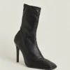 Hot Oasis Pu Ankle Sock Boot Black